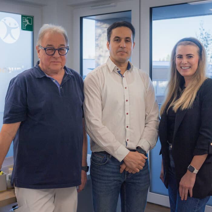 Hier wird Zukunft gemacht (v. l.) Dr. Guido Heidrich-Meisner und Dr. Joubair Mokaram mit „Zukunftsmacherin“ Janna Päschke